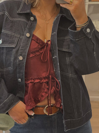 Garnet Ruffle Top - Simply Sunflowers