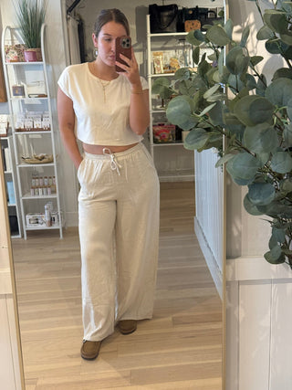 Getting Drinks Linen Pants - Simply Sunflowers