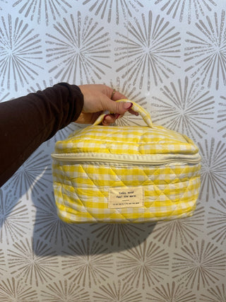 Gingham Travel Bag - Simply Sunflowers