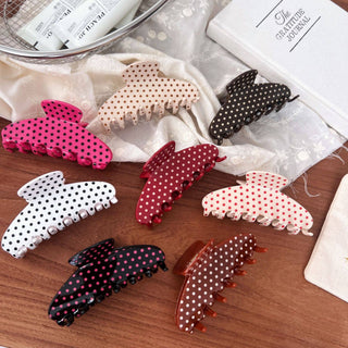Glossy Polka Dot Pattern Hair Claw Clip - Simply Sunflowers