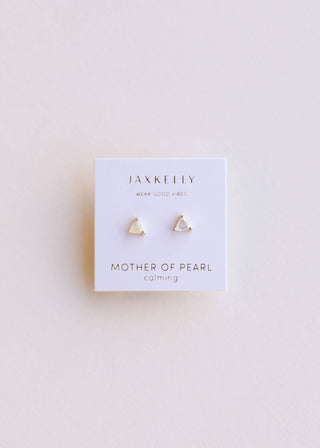 Gold Mother Of Pearl Studs - Simply Sunflowers