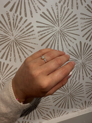Golden Halo Moonstone Ring - Simply Sunflowers