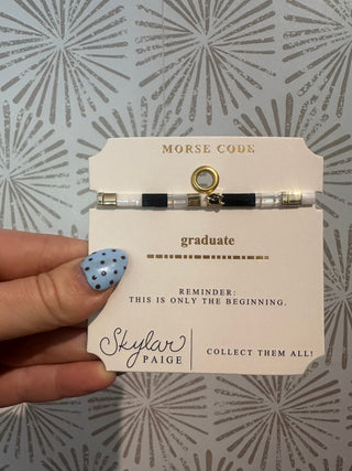 Graduate Morse Code Bracelet - Simply Sunflowers