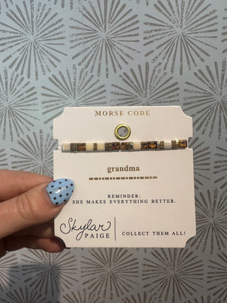 Grandma Morse Code Bracelet - Simply Sunflowers