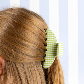 Green Gingham Claw Clip - Simply Sunflowers