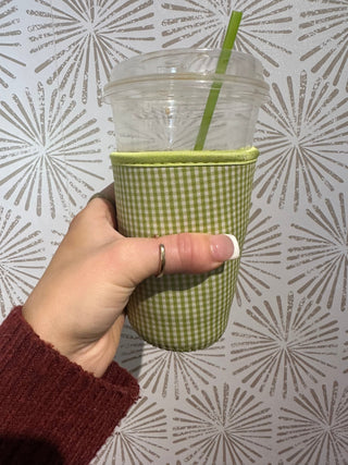 Green Gingham Koozie - Simply Sunflowers