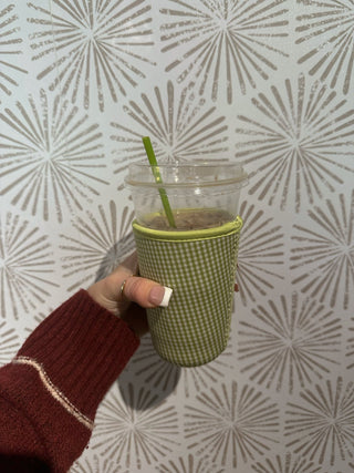 Green Gingham Koozie - Simply Sunflowers