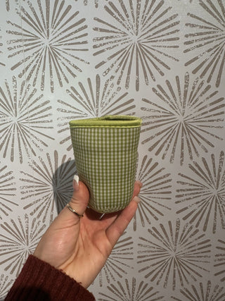 Green Gingham Koozie - Simply Sunflowers