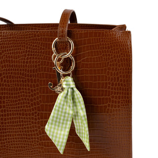 Green Gingham Satin Keychain - Simply Sunflowers