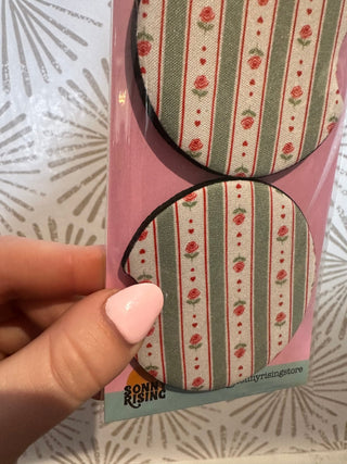 Green Rose Car Coaster - Simply Sunflowers