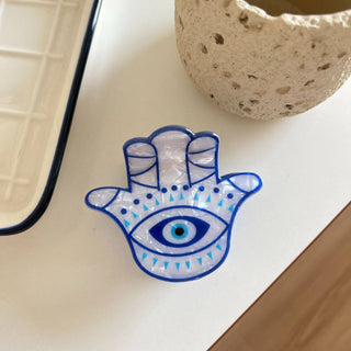 Hamsa Hand & Heart Evil Eye Design Hair Clip - Simply Sunflowers