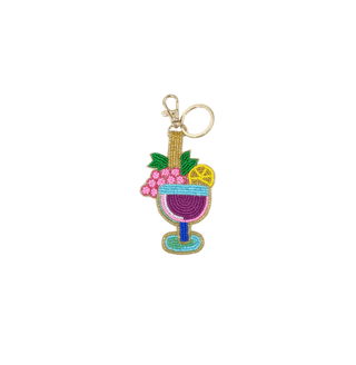 Handmade Beaded Multi Color Fruit Cocktail Themed Key Chain - Simply Sunflowers