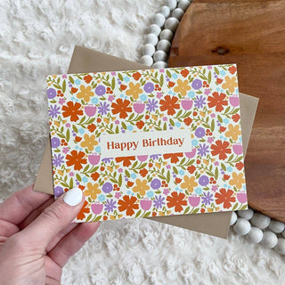 "Happy Birthday" Floral Greeting Card - Simply Sunflowers