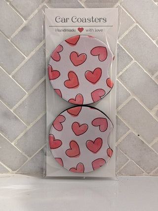 Heart Car Coasters - Simply Sunflowers