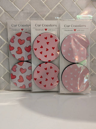 Heart Car Coasters - Simply Sunflowers