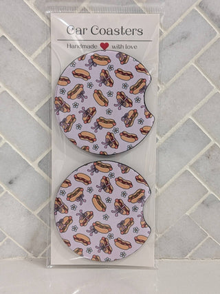 Hot Dog Car Coasters - Simply Sunflowers