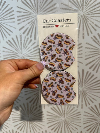 Hot Dog Car Coasters - Simply Sunflowers