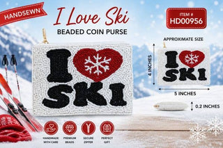 I Love Ski Coin Purse - Simply Sunflowers