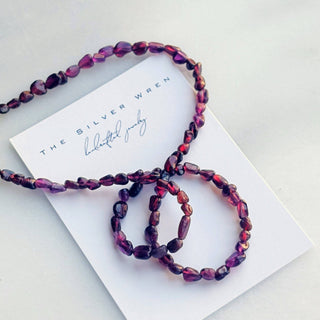 Ingrid Garnet Beaded Necklace - Simply Sunflowers