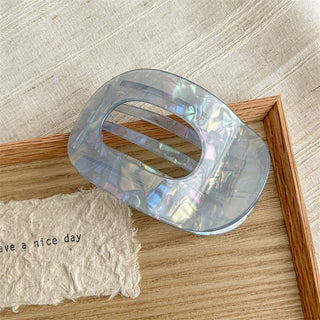 Iridescent Oval Flat Hair Claw Clip - Simply Sunflowers