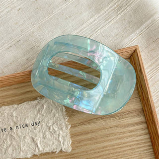 Iridescent Oval Flat Hair Claw Clip - Simply Sunflowers