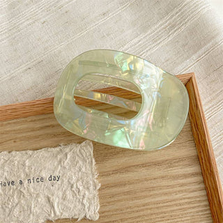 Iridescent Oval Flat Hair Claw Clip - Simply Sunflowers