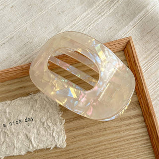 Iridescent Oval Flat Hair Claw Clip - Simply Sunflowers