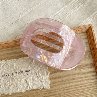 Iridescent Oval Flat Hair Claw Clip - Simply Sunflowers