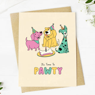 "It's Time To Pawty" Greeting Card - Simply Sunflowers