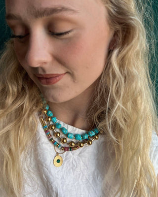 Joan Multi Color Beaded Stone Necklace || Choose Color - Simply Sunflowers