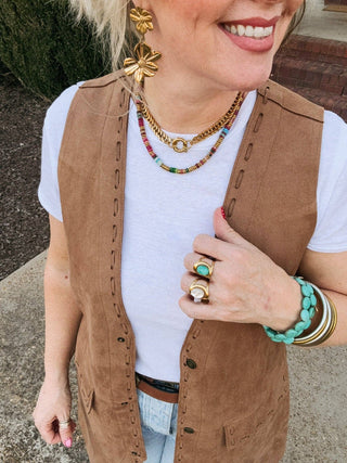 Joan Multi Color Beaded Stone Necklace || Choose Color - Simply Sunflowers