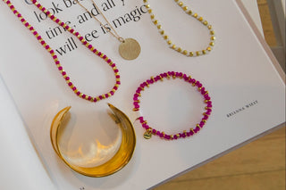 Kami Pink and Gold Beaded Bracelet - Simply Sunflowers