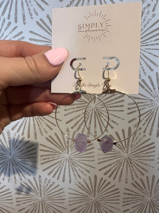 Kendall Gemstone Hoops - Simply Sunflowers
