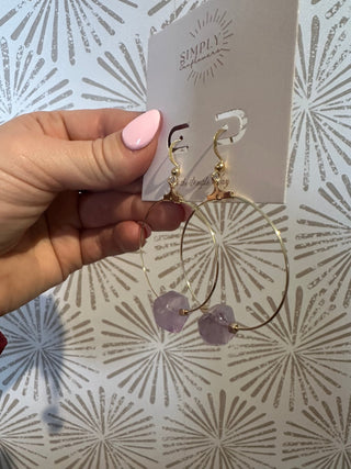 Kendall Gemstone Hoops - Simply Sunflowers