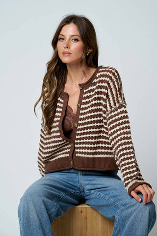 Kenzie Striped Cardigan - Simply Sunflowers