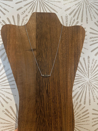 Labradorite Bar Silver Necklace - Simply Sunflowers