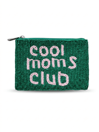 Ladies Fully Beaded COOL MOMS CLUB Themed Coin Purse - Simply Sunflowers