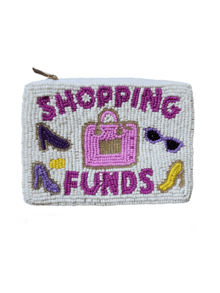 Ladies Fully Beaded SHOPPING FUNDS Themed Coin Purse - Simply Sunflowers