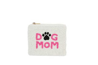 Ladies Fully Beaded WHITE DOG MOM Coin Purse - Simply Sunflowers