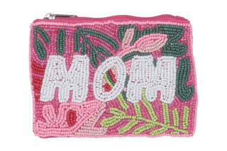 Ladies Mom Themed Fully Beaded Coin Purse - Simply Sunflowers