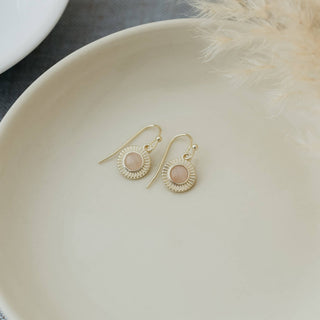 Lila Earrings-Rose Quartz - Simply Sunflowers