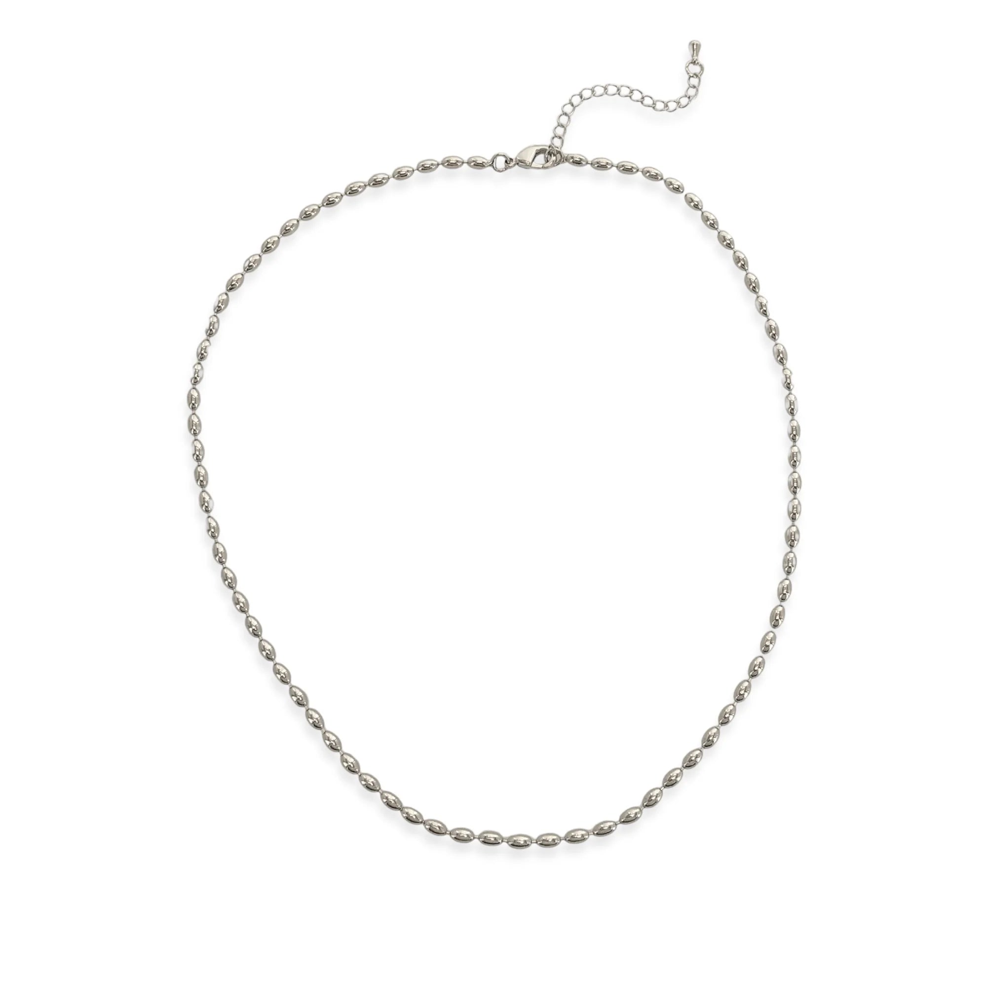 Juney Silver Beaded Necklace