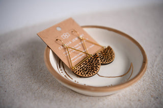 Lotus Wood Earrings - Simply Sunflowers