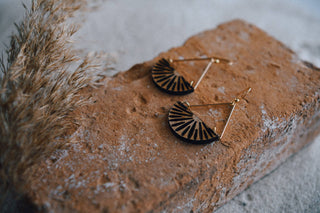 Lotus Wood Earrings - Simply Sunflowers