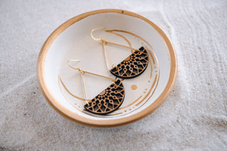 Lotus Wood Earrings - Simply Sunflowers