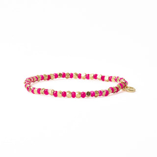 Louise Pink and Gold Beaded Bracelet - Simply Sunflowers