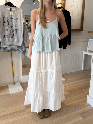 Lucy White Maxi Skirt - Simply Sunflowers