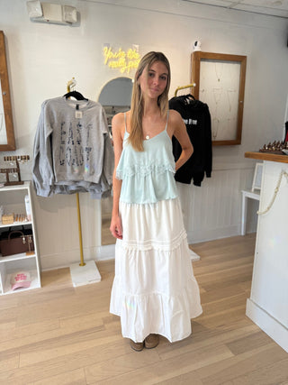 Lucy White Maxi Skirt - Simply Sunflowers