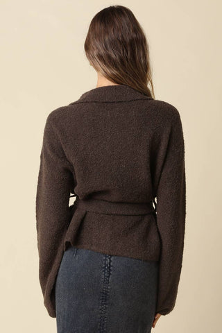 Maci Belted Knit Jacket - Simply Sunflowers