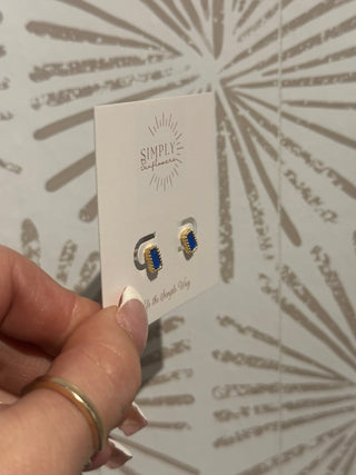 Madison Sapphire Studs - Simply Sunflowers